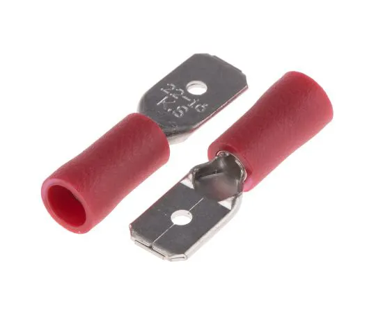 63-6977-66　RS PRO,红色绝缘压痕标签端子，0.5mm2到1.5mm2,22AWG到16AWG, 6.35 x 0.8mm　125-1952