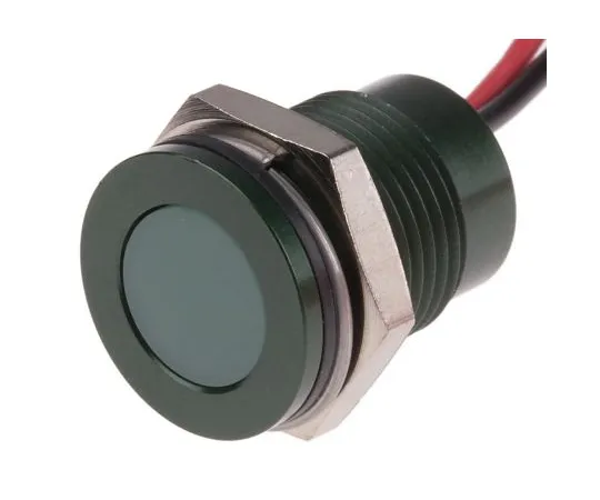 63-6780-60　RS PRO绿色指示器，12 V直流，14mm安装孔尺寸，导线终止，IP67　111-6574
