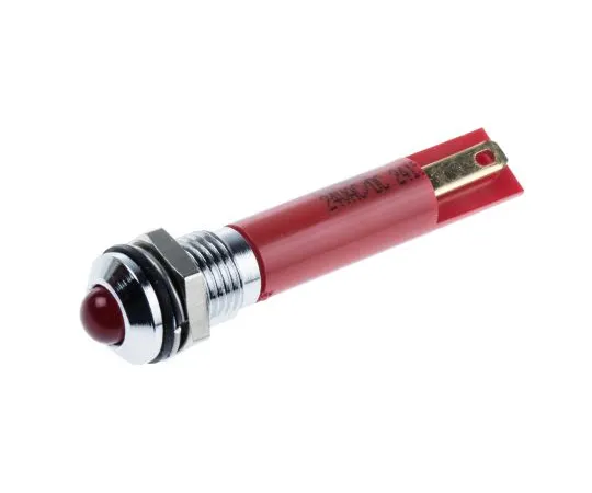 63-6587-82　RS PRO红色指示器，24 V交流/直流，8毫米安装孔尺寸，焊点终止，IP67　212-042
