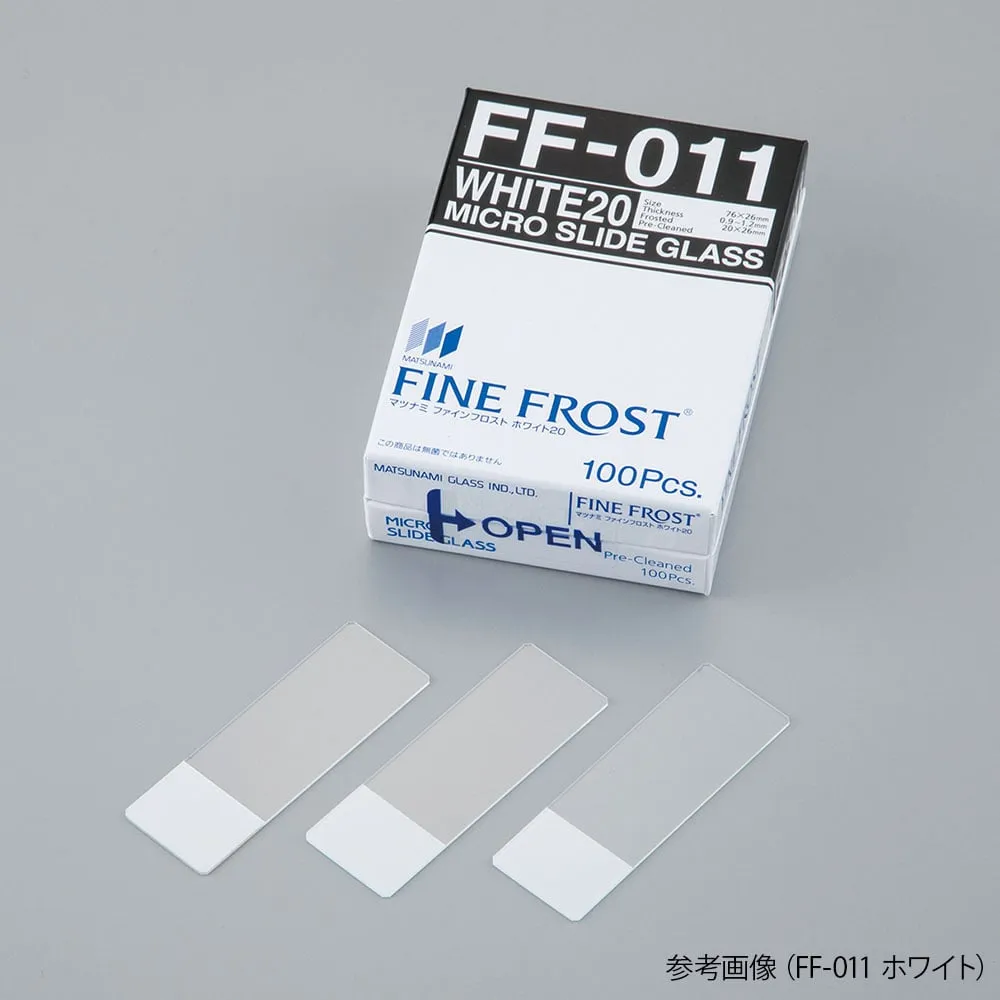 66-0009-22　Fine Frost Slide Glass 15 x 26 mm White 100 Sheets　FF-001