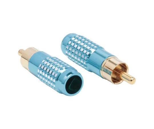 63-6637-29　RS PRO Blue Cable Mount RCA插头，金色　411-009