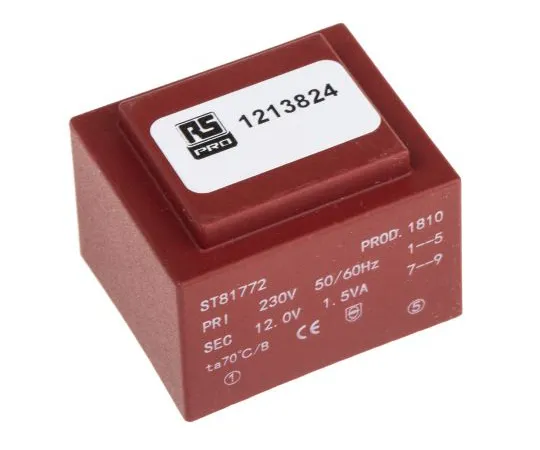 63-6789-42　1×12V交流1输出PCB安装PCB变压器，1.5VA　121-3824