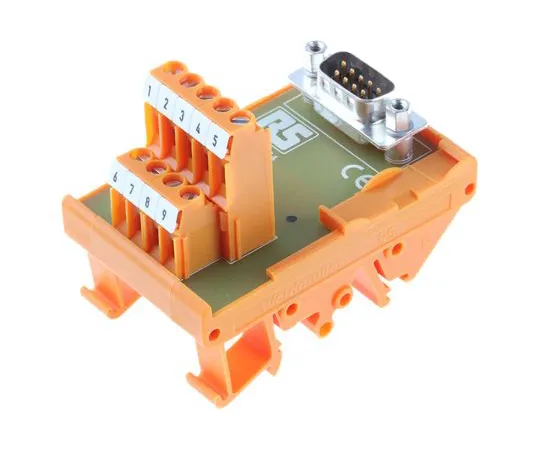 63-6633-95　RS PRO,9极D-sub连接器，男性接口模块，DIN轨道安装　403-364