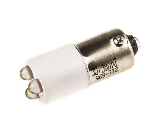 63-6587-68　RS PRO白色集束LED指示器，24 V交流/直流，25 x 10mm安装孔尺寸，Ba9终止　211-695