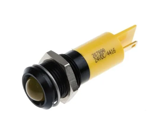 63-6584-54　RS PRO黄色指示器，24 V直流，14mm安装孔尺寸，焊点终止　207-898