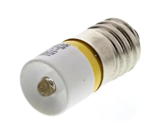 63-6582-41　LED反射器灯泡，E10,黄色，单芯片，10毫米直径，6V交流/直流电。　205-151