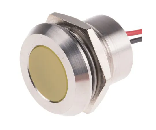 63-6882-84　RS PRO黄色指示器，12 V直流，22mm安装孔尺寸，导线终止，IP67　123-2431