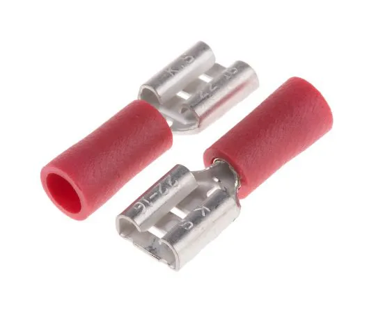 63-6977-62　RSPro红色绝缘外壳，6.35×0.8mm,0.5mm2~1.5mm2,22AWG~16AWG,镀锡。　125-1946