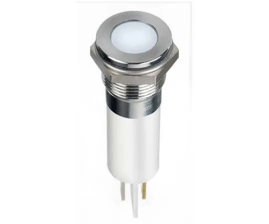 63-6950-66　RS PRO白色指示器，12 V直流，12mm安装孔尺寸，紧固件，焊条终止，IP67　124-6425