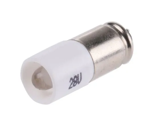 63-6597-05　LED反射器灯泡，中置槽，白色，单片，6毫米直径，28V交流/直流电。　225-975