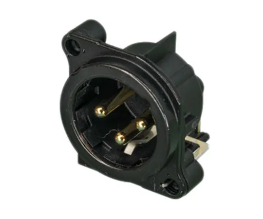 63-5174-18　Neutrik 3 Way PCB Mount XLR Connectors, Male, Gold Plated Contacts,   > 50 V　RSNC3MBH-B