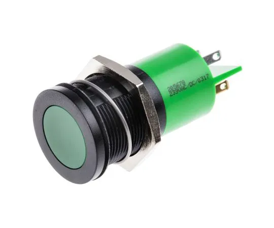 63-6582-71　RS PRO绿色指示器，230 V交流电，22mm安装孔尺寸，标签终止，IP67　205-678