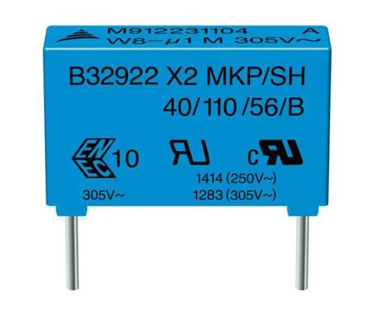 63-6961-25　Polypropylene Film Capacitor 305 V ac, 630 V dc330nF±10% 1 Bag (5 Pieces)　B32922H3334K000
