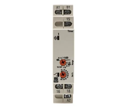 63-6743-10　RS PRO SPDT定时器继电器，12→230V交流/直流，DIN导轨安装　102-6128