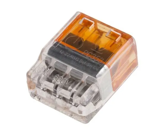63-6992-42　TE Connectivity2299515-1Push Wire Terminal, 0.5→2.5 mm2, 22→12 AWG, Orange,3Way　2299515-1