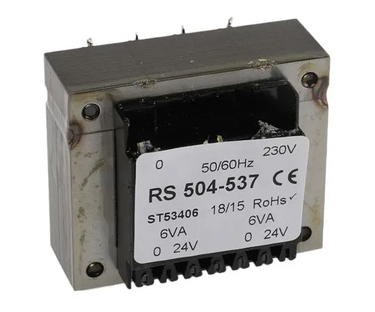 63-6680-45　24V交流2输出通过孔型PCB变压器，12VA　504-537