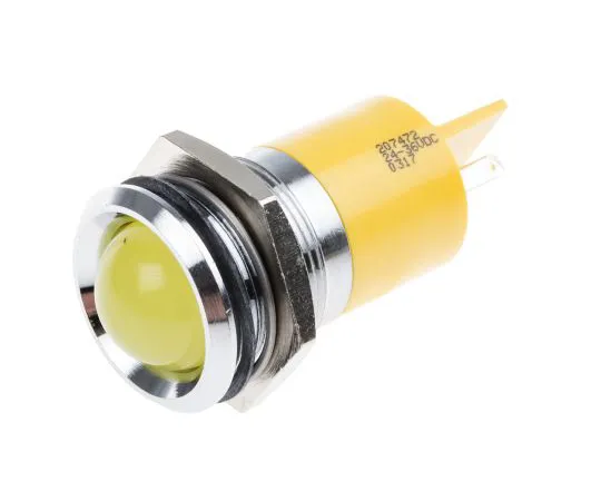 63-6584-29　RS PRO黄色指示器，24→36 V直流，22mm安装孔尺寸，标签终止　207-472