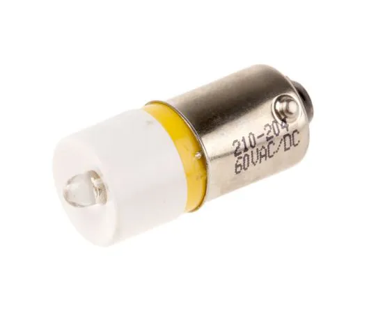 63-6586-45　LED反射器灯泡，BA9s,黄色，单芯片，10毫米直径，60V交流/直流电。　210-204