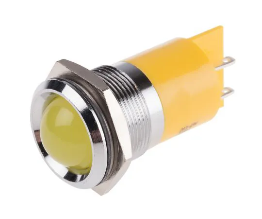 63-6581-34　RS PRO黄色指示器，24 V直流，22mm安装孔尺寸，焊点终止　203-694