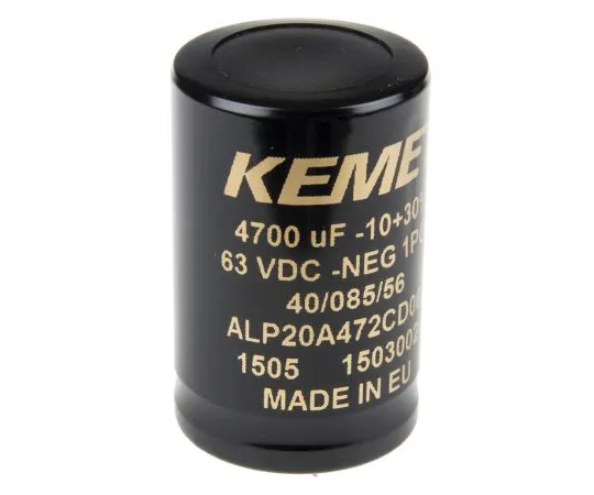 63-6547-52　凯美特4700μF63V直流铝电解电容器，通孔35×55mm+85°C 35mm 55mm　ALP20A472CD063