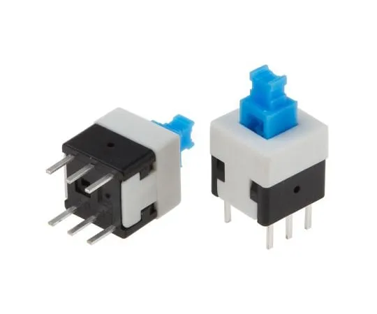 63-5176-10　KNITTER-SWITCH双极双抛 (DPDT) 瞬间推动按钮开关，PCB　MPSA-22E08-0150