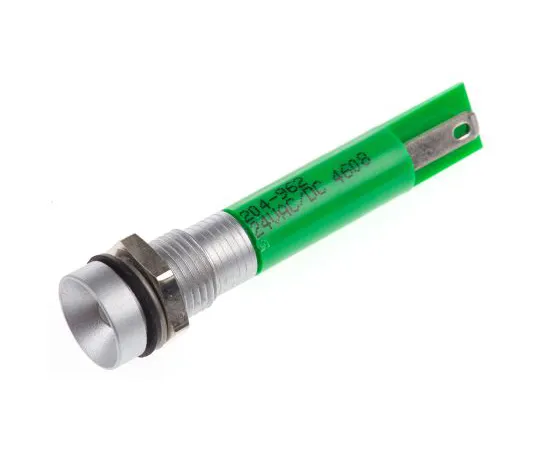 63-6582-27　RS PRO绿色指示器，24 V交流/直流，8毫米安装孔尺寸，焊点终止，IP67　204-962