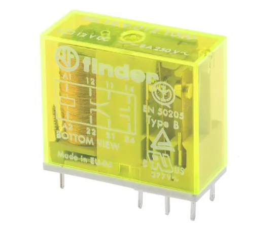 63-6546-07　Finder50系列DPDT非锁定继电器PCB安装，12V直流线圈，8A　50.12.9.012.1000