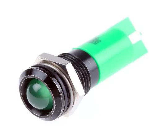 63-6585-63　RS PRO绿色霓虹灯指示器，240 V,14.5mm安装孔尺寸，焊点终止，IP40　209-210