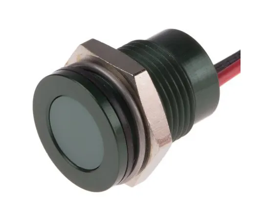 63-6780-62　RS PRO绿色指示器，220 V交流电，14mm安装孔尺寸，导线终止，IP67　111-6576