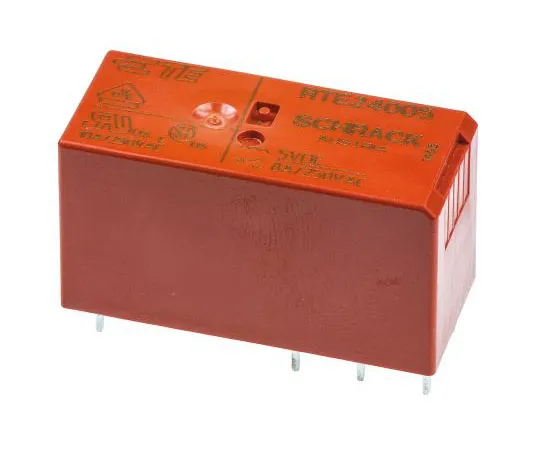 63-7418-85　TE Connectivity DPDTNon-LatchingRelay PCB Mount,5V直流线圈，8A　RTE24005