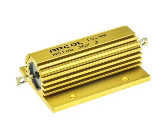 63-7363-41　ArcolHS100系列铝合金厚板轴向线材贴装电阻，2.7Ω±5% 100W　HS100 2R7 J