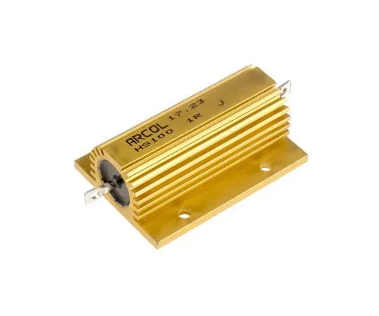 63-7351-45　ArcolHS100系列铝合金厚板轴向线材贴装电阻，1Ω±5% 100W　HS100 1R J