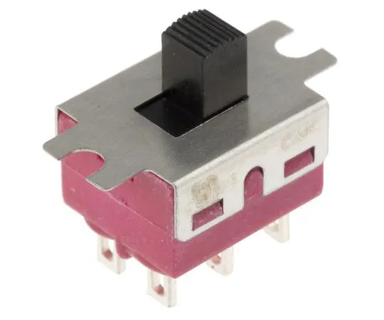 63-7384-61　面板安装滑动开关双极双抛 (DPDT) 锁定6 A@120 V ac, 6 A@28 V dc滑动　1201M1S3ZQE2