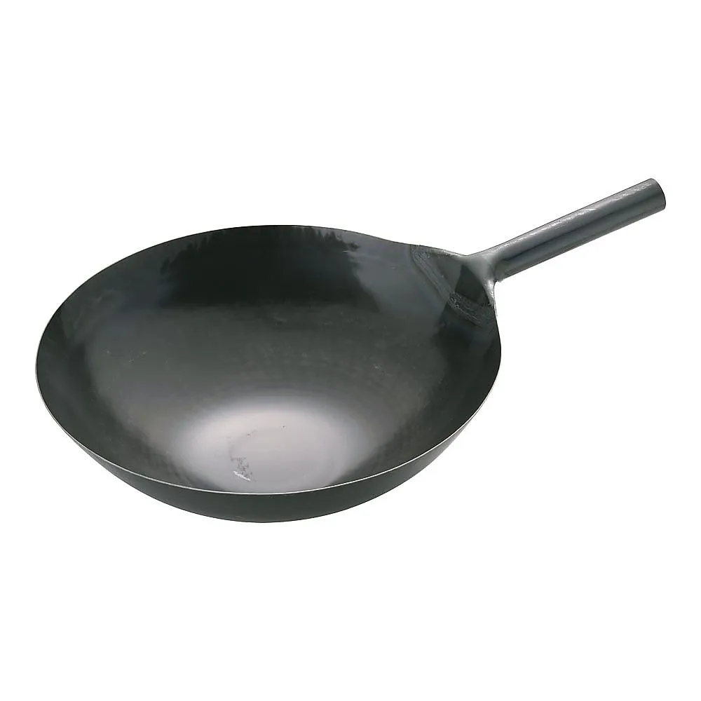 62-6444-49　Yamada Iron Plate One-Handed Wok (Plate Thickness 1.2 mm) 42 cm