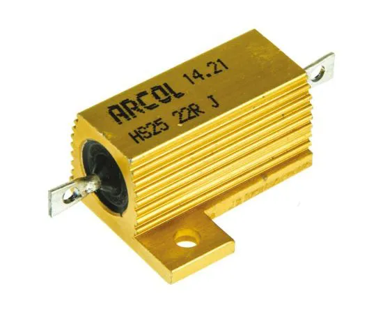 63-7348-70　ArcolHS25系列铝合金厚板轴向线材贴装电阻，22Ω±5% 25W　HS25 22R J