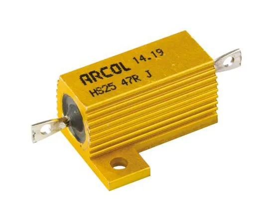 63-7348-72　ArcolHS25系列铝合金厚板轴向线材贴装电阻，47Ω±5% 25W　HS25 47R J