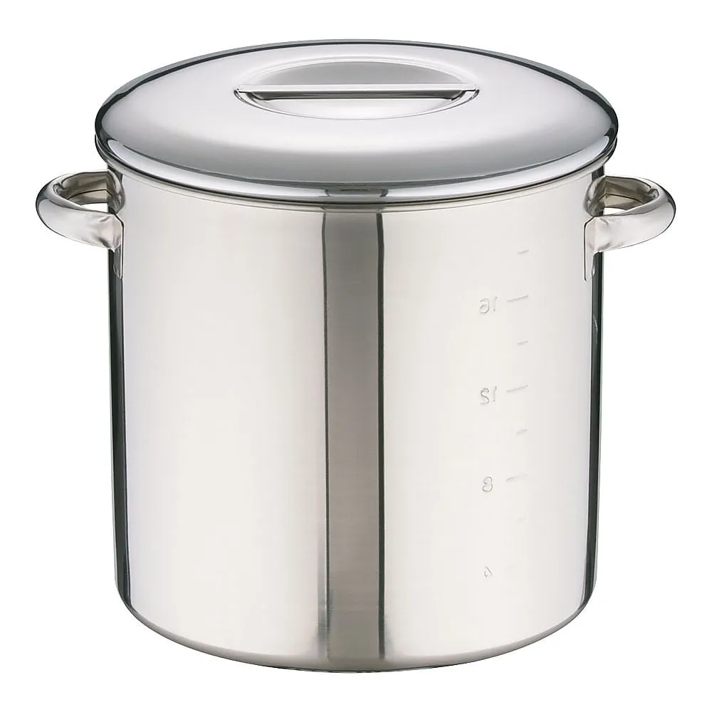 62-6385-94　Eco-Clean 18-8 Inner Lid Type Kitchen Pot (With Scale) 30 cm (With Hand)　AEK1112