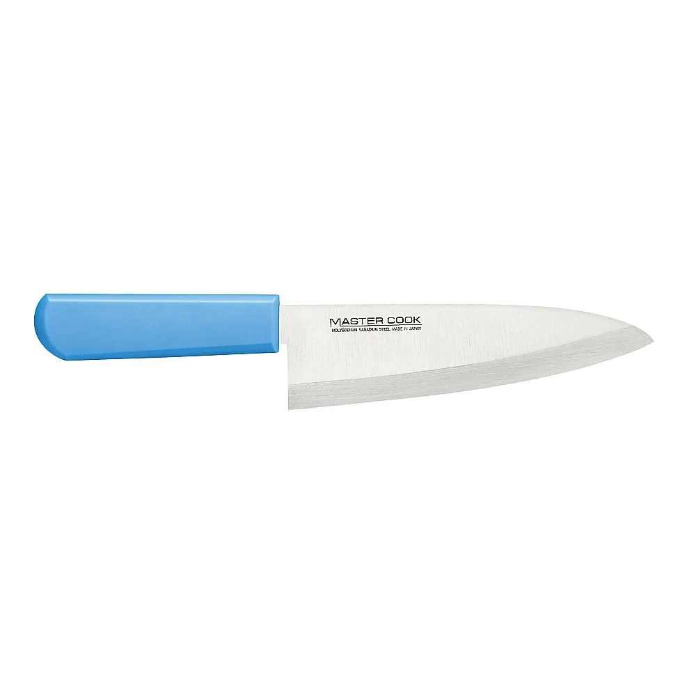 62-6420-75　Mastercock Antimicrobial Color Kitchen Knife, Japanese-Style Blade Blue　MCWK-210
