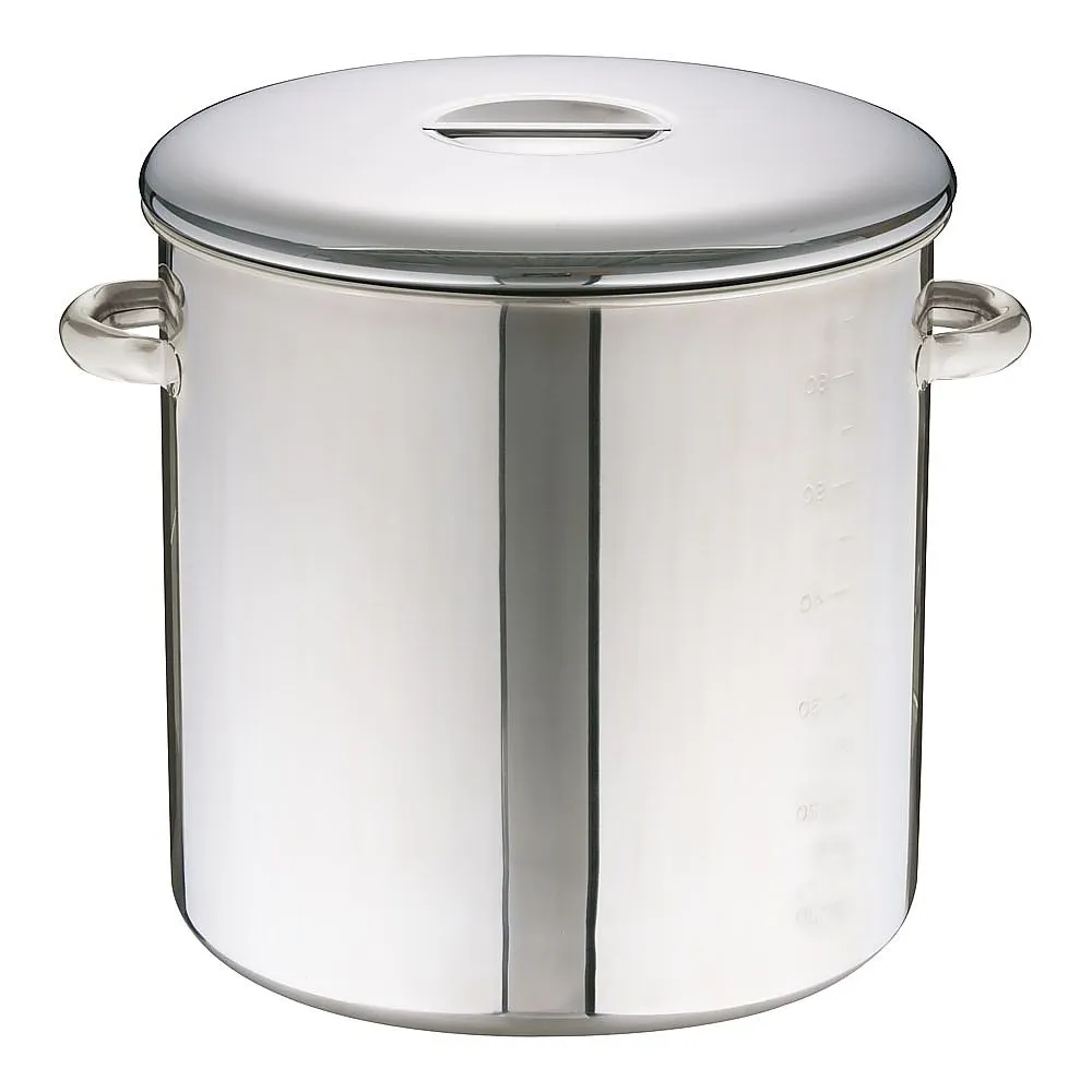 62-6385-98　Eco-Clean 18-8 Inner Lid Type Kitchen Pot (With Scale) 45 cm (With Hand)　AEK1116