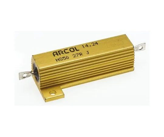 63-7349-59　ArcolHS50系列铝合金厚板轴向线材贴装电阻，27Ω±5% 50W　HS50 27R J