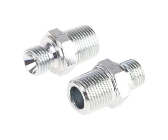 63-7410-55　派克液压直丝适配器4-6F3MK4S,连接器A G 1/4男，连接器B R 3/8男　4-6F3MK4S