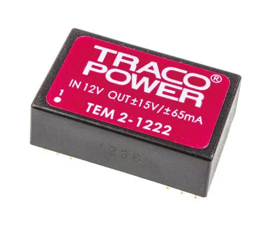 63-7379-79　TRACOPOWER TEM 2 2W隔离DC-DC转换器通过孔，电压在10.8→13.2 V直流，电压输出±15V直流　TEM 2-1222