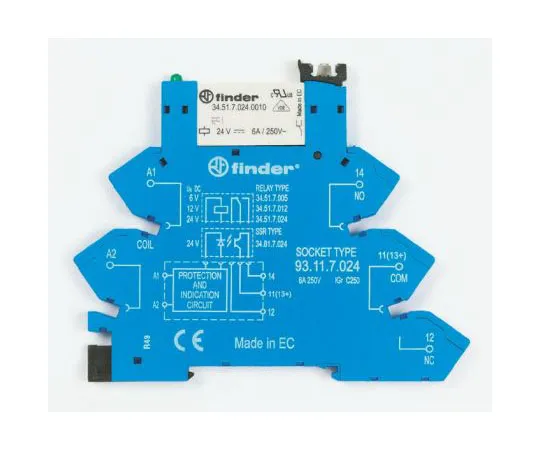63-7324-74　Finder12Vdc DIN轨道接口继电器模块，SPDT　38.61.7.012.0050