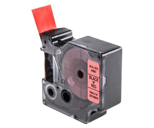 63-7432-20　Dymo Black on Red Label Printer Tape, 19 mm Width, 7 m Length　S0720870