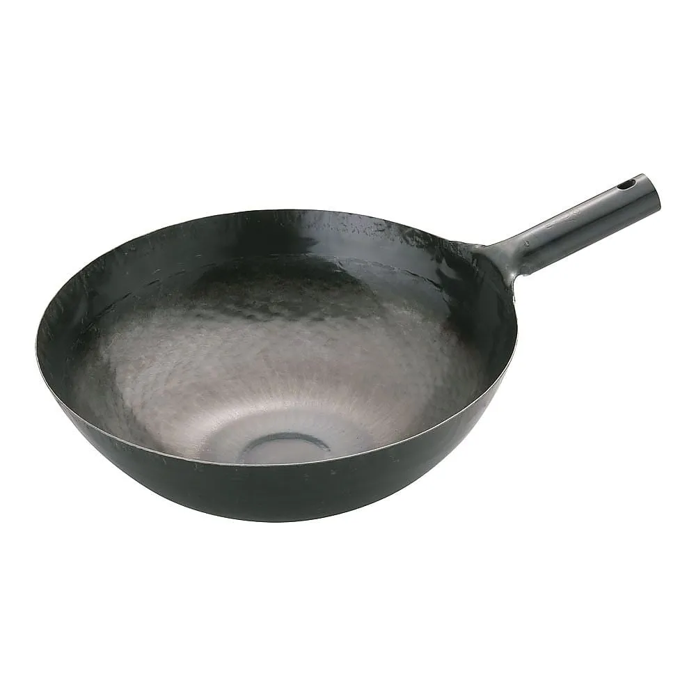 62-6444-47　Yamada Iron Plate One-Handed Wok (Plate Thickness 1.2 mm) 36 cm