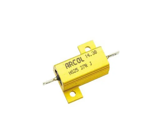 63-7349-43　ArcolHS25系列铝合金厚板轴向线材贴装电阻，27Ω±5% 25W　HS25 27R J