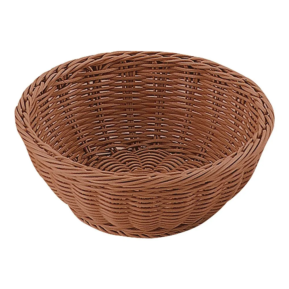 62-6403-55　PP Round Basket Brown 18 Type　RO-204-BR