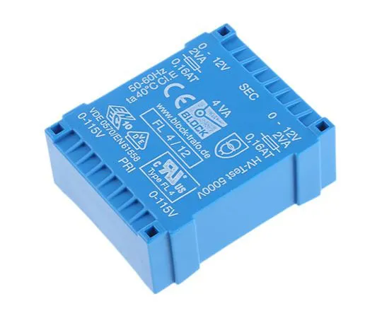 63-7420-04　12V交流2输出通过孔PCB变压器，4VA　FL 4/12
