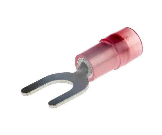 63-7459-80　RS PRO绝缘压痕铁锹连接器，0.5mm2~1.5mm2,22AWG~16AWG, M5 (#10) 钉尺寸尼龙，红色　267-3672