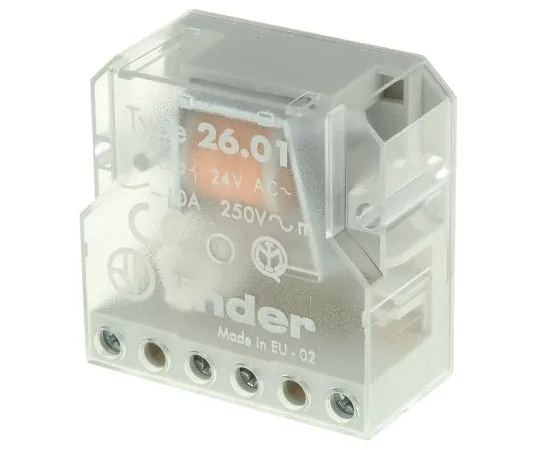 63-7450-20　Finder26系列SPNO非锁定继电器面板安装，24V交流线圈，10A　26.01.8.024.0000